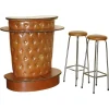 New Pamono Mid-Century Modern Clad Home Cocktail Bar and Stools, Set of 3