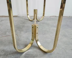 Pamono Mid-Century Modern Console Table in Galvanized Aluminum with Glass Top, 1970s><noscript><img width=