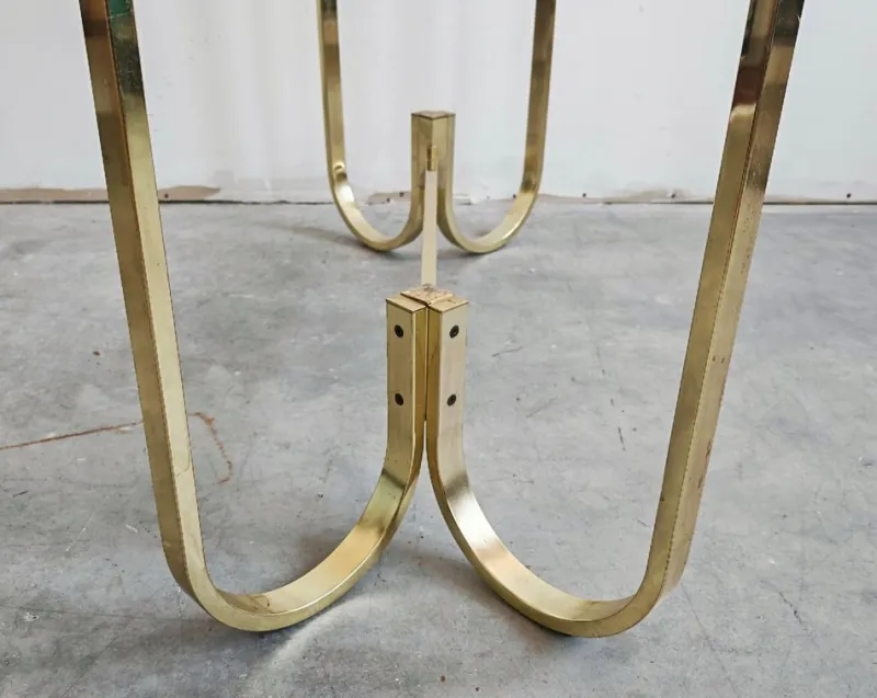 Pamono Mid-Century Modern Console Table in Galvanized Aluminum with Glass Top, 1970s> Console Tables