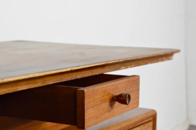 Outlet Pamono Mid-Century Modern Danish Walnut and Brass Desk by Alfred Cox, 1960s