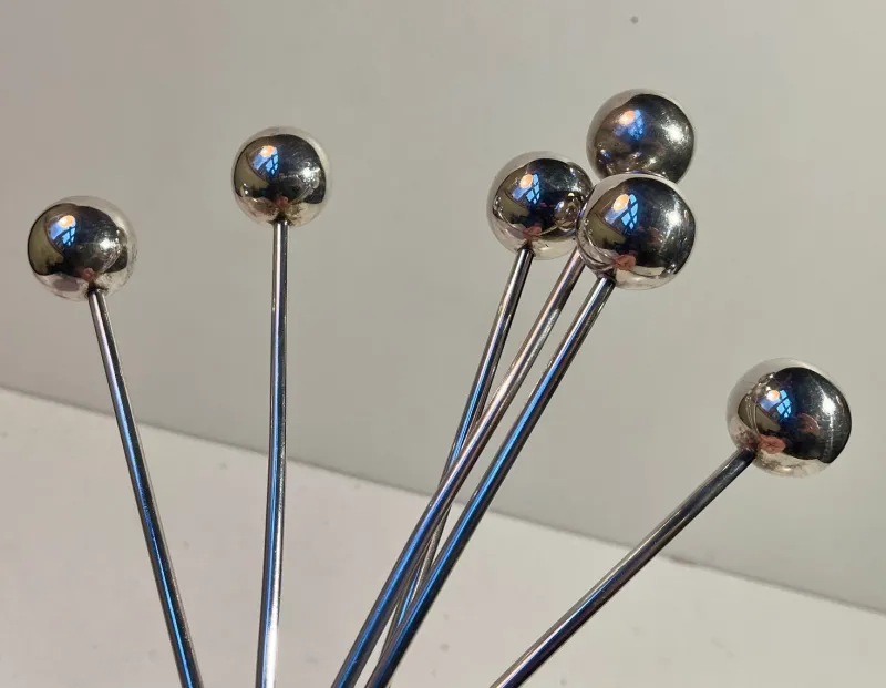 Pamono Mid-Century Modern Danish Drink Stirrers from Absa, 1960s, Set of 6> Cutlery & Serving Utensils