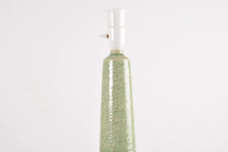 Online Pamono Mid-Century Modern Danish Green Glaze Ceramic Table Lamp with Shade from Palshus, 1960s