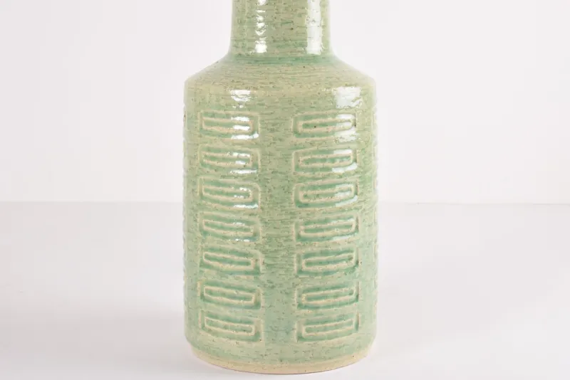 Online Pamono Mid-Century Modern Danish Green Glaze Ceramic Table Lamp with Shade from Palshus, 1960s