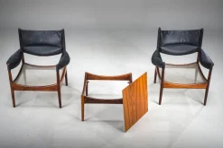 Hot Pamono Mid-Century Modern Danish Armchairs and Coffee Table by Kristian Vedel for Sören Willadsen, 1960s, Set of 3