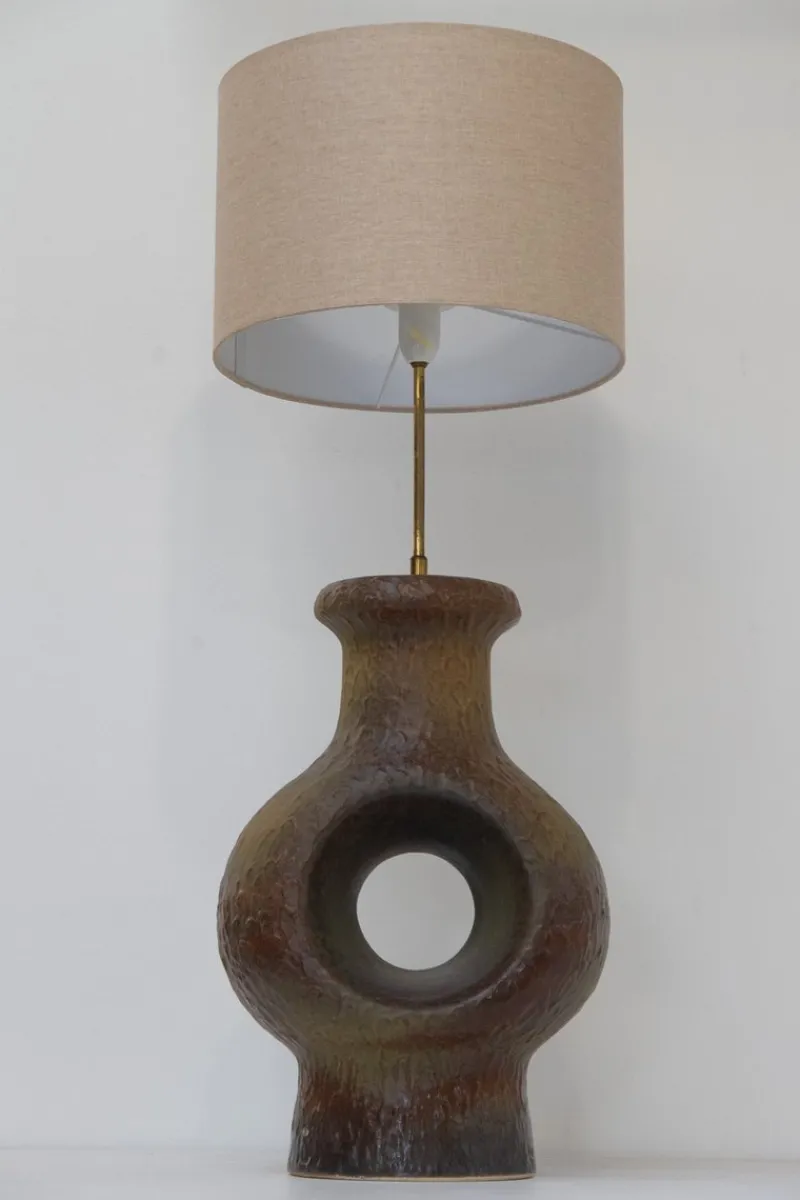 Pamono Mid-Century Modern Danish Circular Stoneware Floor Lamp, 1960s> Floor Lamps