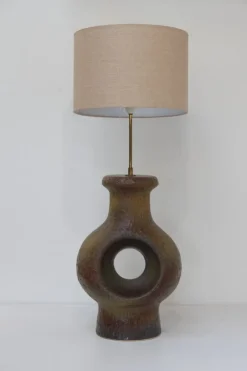 Pamono Mid-Century Modern Danish Circular Stoneware Floor Lamp, 1960s><noscript><img width=
