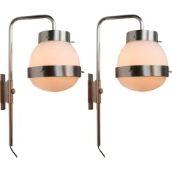 Pamono Mid-Century Modern Delta Wall Lights by Sergio Mazza for Artemide, 1960s, Set of 2> Wall Lights & Sconces