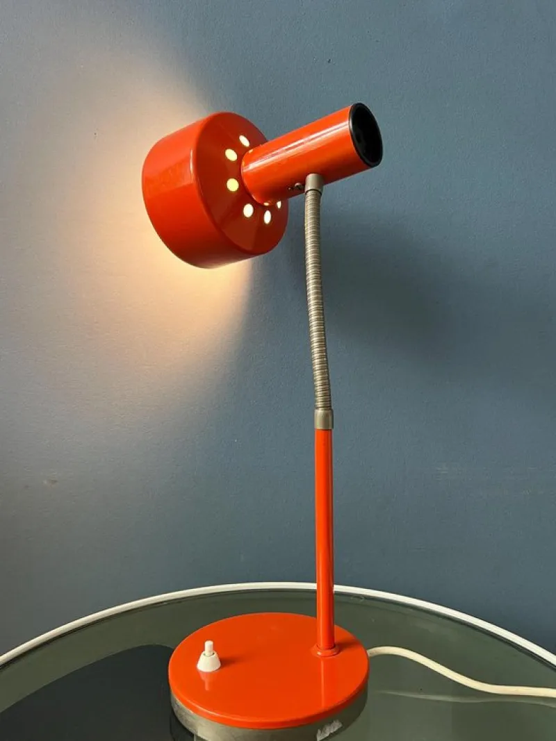 Discount Pamono Mid-Century Modern Desk Lamp in Orange from Hustadt Leuchten