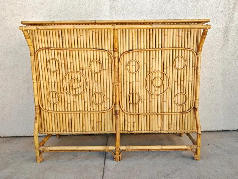 Hot Pamono Mid-Century Modern Dry Bar in Bamboo by Tito Agnoli, 1950s