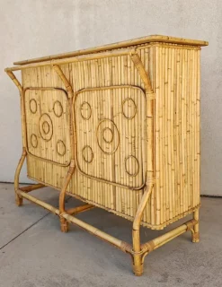Hot Pamono Mid-Century Modern Dry Bar in Bamboo by Tito Agnoli, 1950s