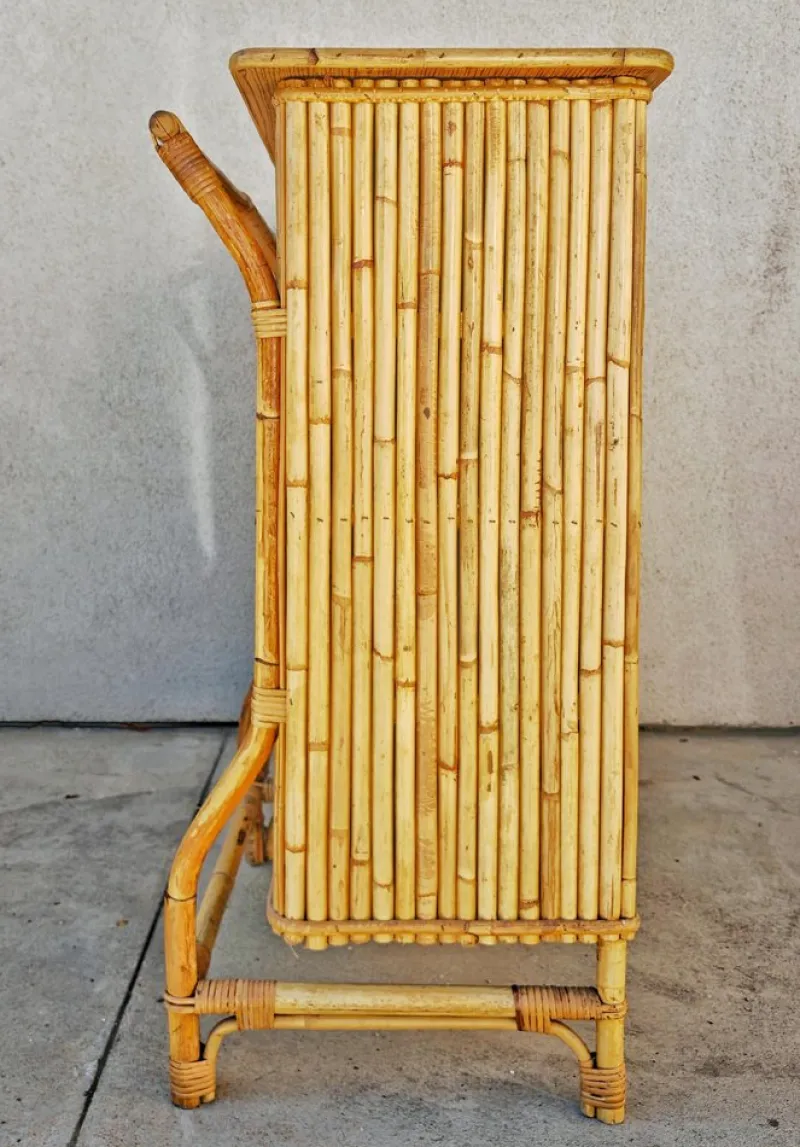 Hot Pamono Mid-Century Modern Dry Bar in Bamboo by Tito Agnoli, 1950s