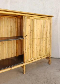 Hot Pamono Mid-Century Modern Dry Bar in Bamboo by Tito Agnoli, 1950s