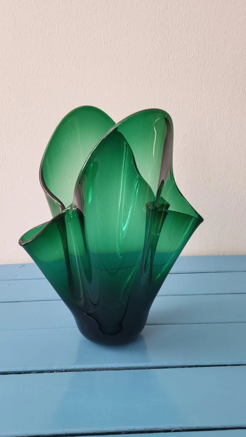 Outlet Pamono Mid-Century Modern Fazzoletto Murano Glass Vase, 1950s