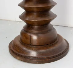 Best Pamono Midcentury Modern French Turned Beech Pedestal, 1940