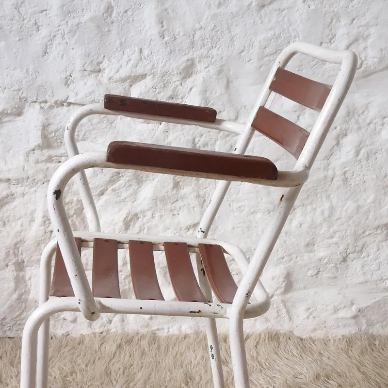 Pamono Mid-Century Modern French Stackable Garden Chairs, 1950s, Set of 4