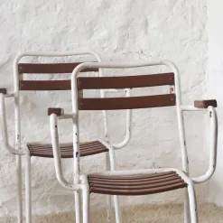 Pamono Mid-Century Modern French Stackable Garden Chairs, 1950s, Set of 4