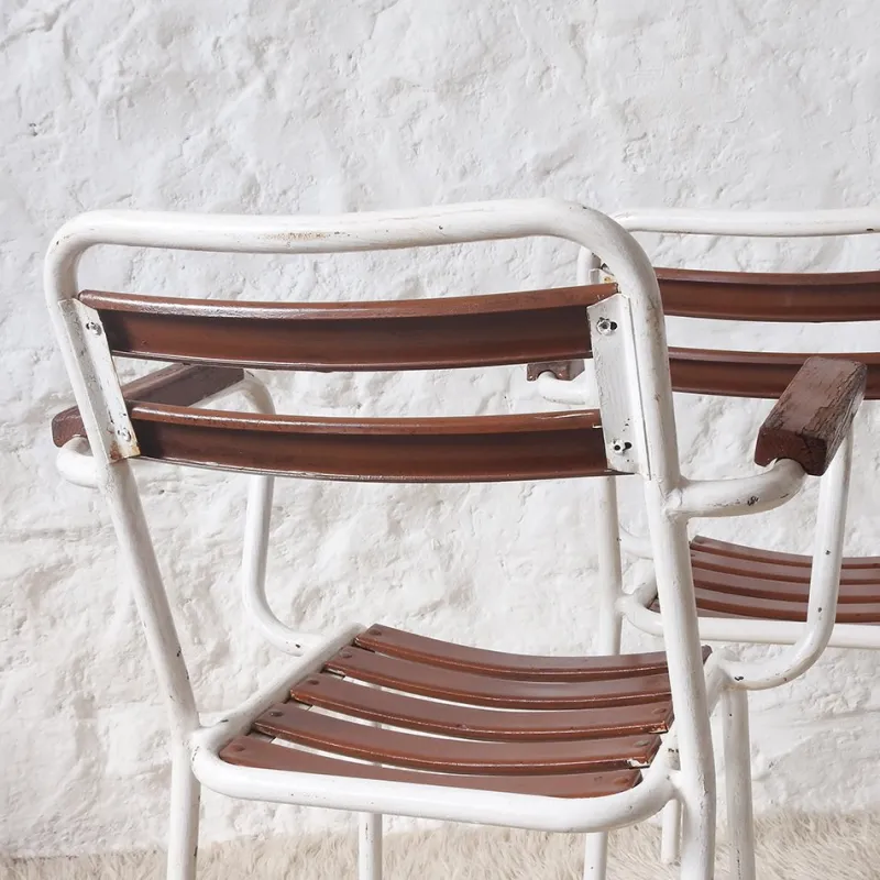Pamono Mid-Century Modern French Stackable Garden Chairs, 1950s, Set of 4