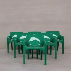Pamono Mid-Century Modern Gaudi Dining Chairs by Vico Magistretti, 1970s, Set of 6> Side Chairs & Dining Chairs