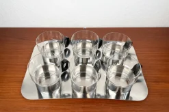 Pamono Mid-Century Modern German Tea Glasses and Tray from WMF, 1960s, Set of 7> Glassware