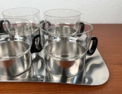 Pamono Mid-Century Modern German Tea Glasses and Tray from WMF, 1960s, Set of 7><noscript><img width=