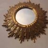 Pamono Mid-Century Modern Gilded Sunburst Wall Mirror, 1960s> Mirrors