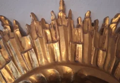 Pamono Mid-Century Modern Gilded Sunburst Wall Mirror, 1960s><noscript><img width=