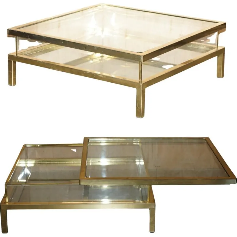 Pamono Mid-Century Modern Glass Coffee Table from Maison Jansen, 1960s> Coffee & Side Tables
