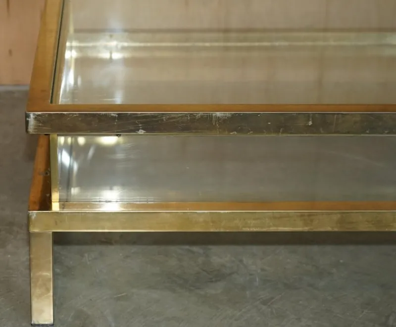Pamono Mid-Century Modern Glass Coffee Table from Maison Jansen, 1960s> Coffee & Side Tables