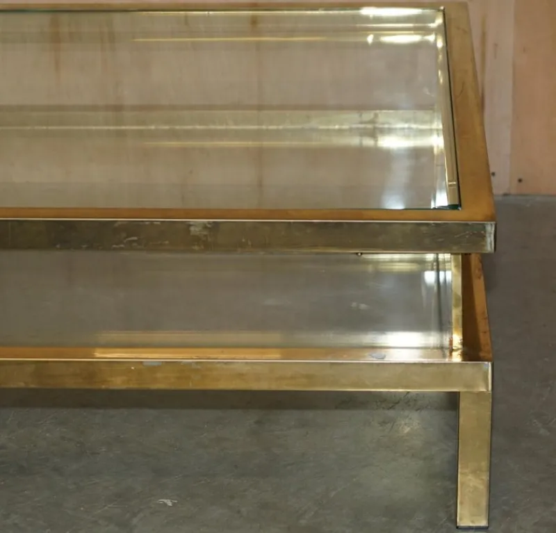 Pamono Mid-Century Modern Glass Coffee Table from Maison Jansen, 1960s> Coffee & Side Tables