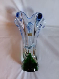 Pamono Mid-Century Modern Glass Vase from Egermann Glass><noscript><img width=