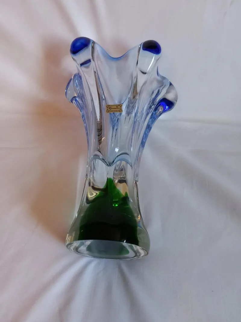Pamono Mid-Century Modern Glass Vase from Egermann Glass> Vases