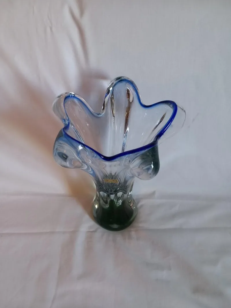 Pamono Mid-Century Modern Glass Vase from Egermann Glass> Vases