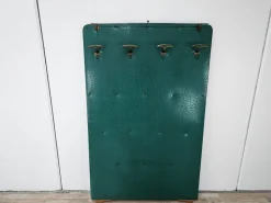 Pamono Mid-Century Modern Green Skai Coat Stand with Brass Hangers, 1950> Racks, Hooks & Valets