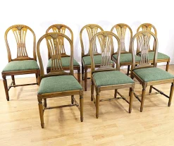 Online Pamono Mid-Century Modern Gustavian Dining Table and Chairs, 1960s, Set of 9