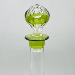 Pamono Mid-Century Modern Hand-Blown Green Cut-to-Clear Crystal Osram Decanter with Stopper from Val St. Lambert, 1950s> Bottles, Carafes & Jugs
