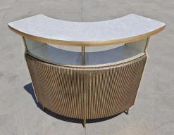 Pamono Mid-Century Modern Home Cocktail Bar with Bar Stools and Mirror, England, 1960s, Set of 4><noscript><img width=