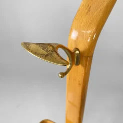 Pamono Mid-Century Modern Italian Wood and Brass Valet Stand from Fratelli Reguitti, 1960s><noscript><img width=
