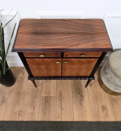 Clearance Pamono Mid-Century Modern Italian Wood and Brass Entryway Console Cabinet, 1960s