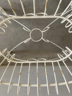 Hot Pamono Mid-Century Modern Italian Painted Iron Garden Table with Oval Glass Top, 1960s