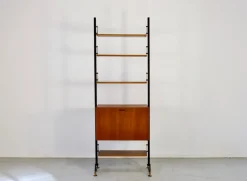 Sale Pamono Mid-Century Modern Italian Freestanding Teak and Steel Modular Bookshelf, 1960s