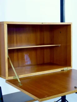Sale Pamono Mid-Century Modern Italian Freestanding Teak and Steel Modular Bookshelf, 1960s