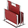 Hot Pamono Midcentury Modern Italian Burgundy Magazine Rack in Chrome by Milo Baughman, 1970s