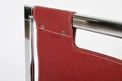 Hot Pamono Midcentury Modern Italian Burgundy Magazine Rack in Chrome by Milo Baughman, 1970s