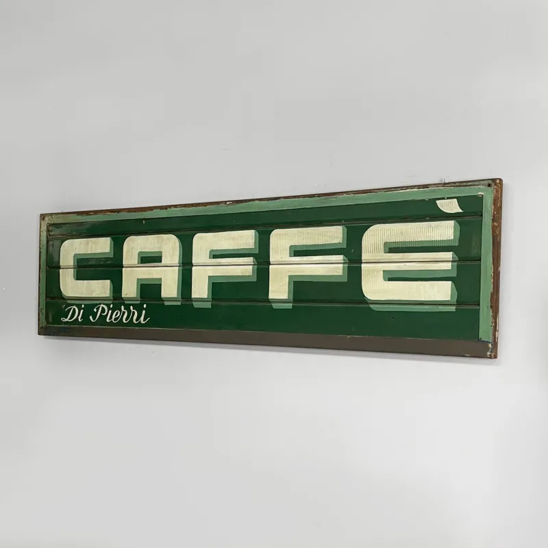 Pamono Mid-Century Modern Italian Metal Pierris Coffee Advertising Sign, 1950s> Wall Decor