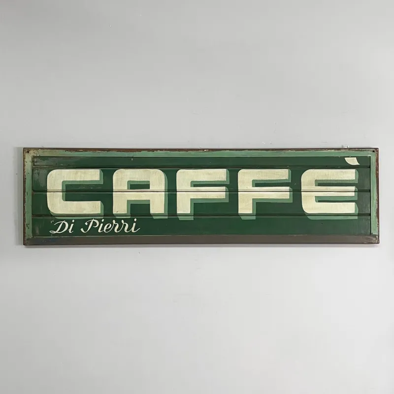 Pamono Mid-Century Modern Italian Metal Pierris Coffee Advertising Sign, 1950s> Wall Decor