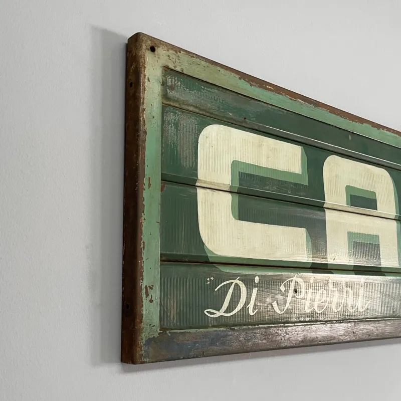 Pamono Mid-Century Modern Italian Metal Pierris Coffee Advertising Sign, 1950s> Wall Decor