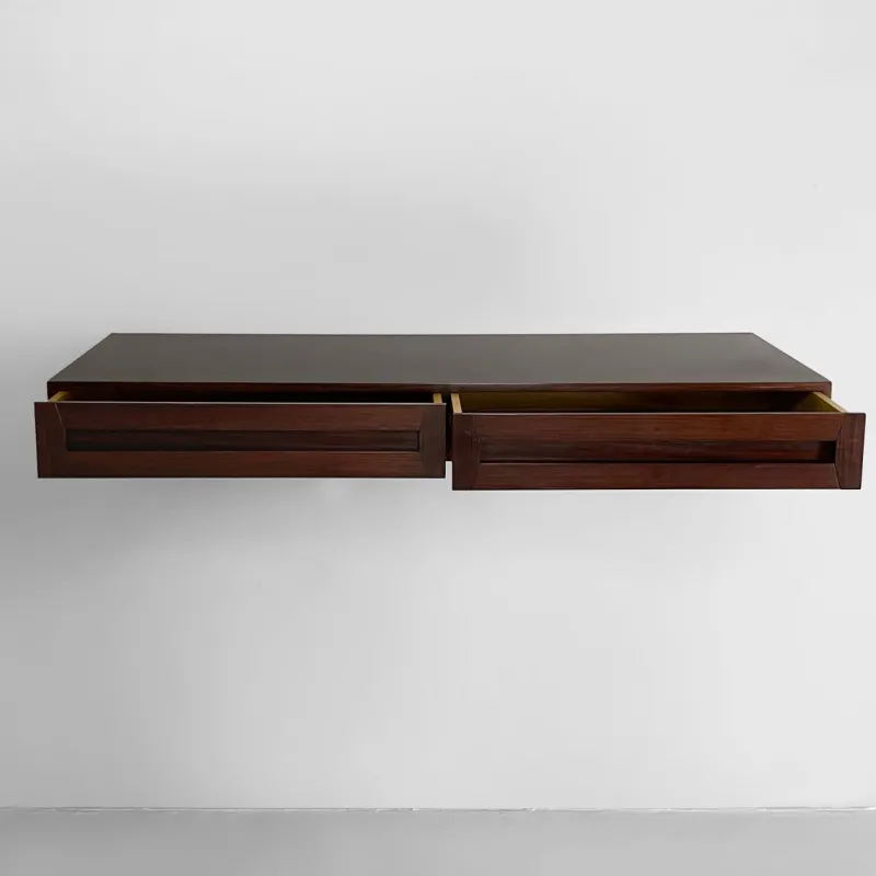 Pamono Mid-Century Modern Italian Wood Wall Console attributed to Vittorio Introini, 1960s> Console Tables