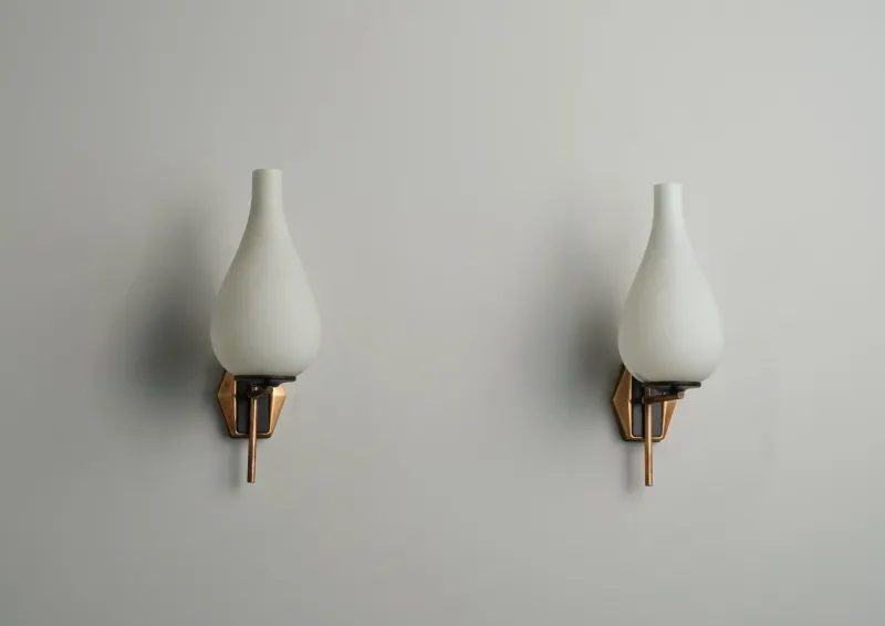 Pamono Mid-Century Modern Italian Wall Sconces, 1950s, Set of 2