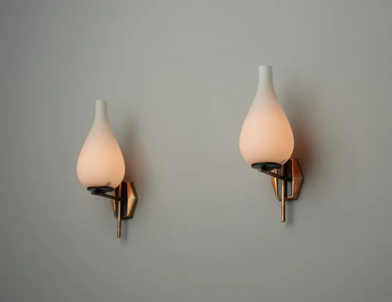 Pamono Mid-Century Modern Italian Wall Sconces, 1950s, Set of 2