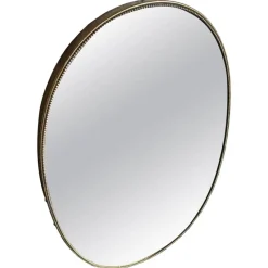 Pamono Mid-Century Modern Italian Brass Oval Wall Mirror in the style of Giò Ponti, 1960s> Mirrors